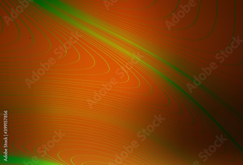 Dark Orange vector background with wry lines.