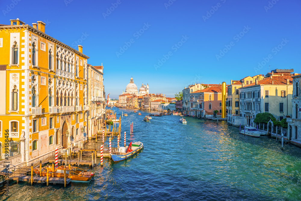 Grand Canal and Basilica Santa Maria della Salute in Venice,Italy
