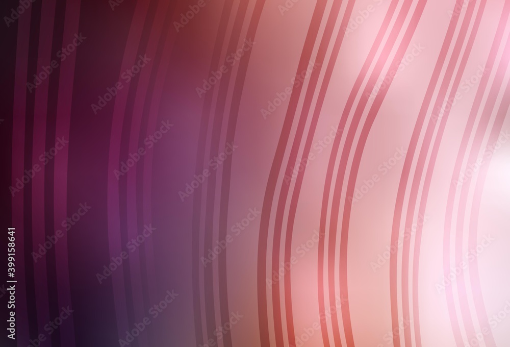 Fototapeta premium Light Pink vector background with curved lines.