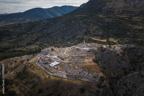Mycenae's burial complex of the citadel of Mycenae. Archaeological of Mycenae in Peloponnese, Greece