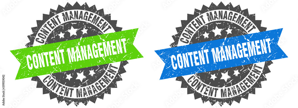 Obraz premium content management band sign. content management grunge stamp set
