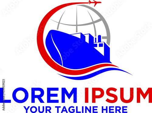 Logistics and cargo Worldwide logo template