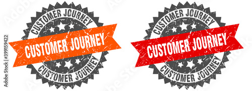 customer journey band sign. customer journey grunge stamp set