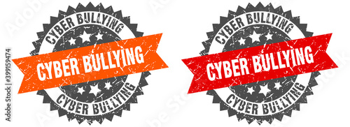 cyber bullying band sign. cyber bullying grunge stamp set