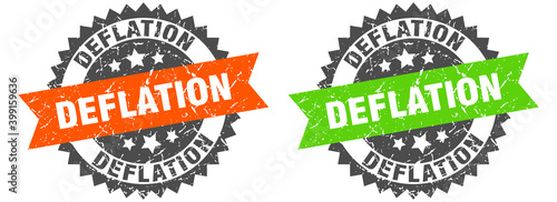 deflation band sign. deflation grunge stamp set