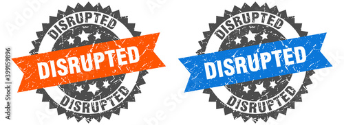 disrupted band sign. disrupted grunge stamp set