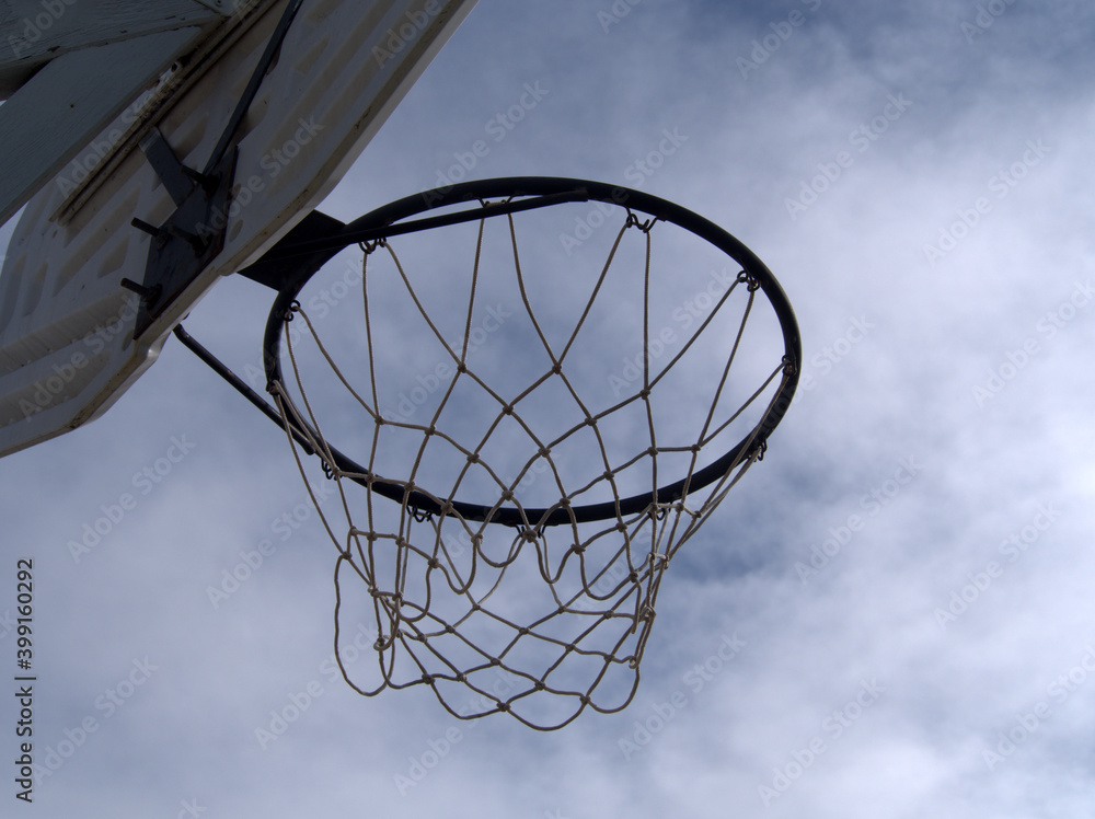 Basketball basket and its nets. A sport for everyone