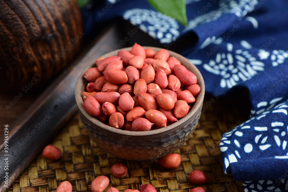 Peanuts on the background of retro Chinese style Peanuts on the background of retro Chinese style