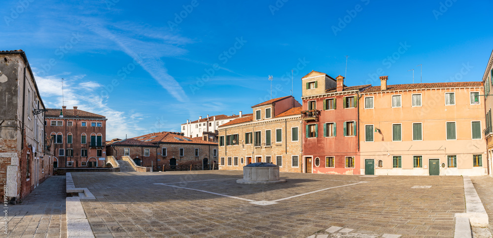 Panorama of architecture of Venice in Italy