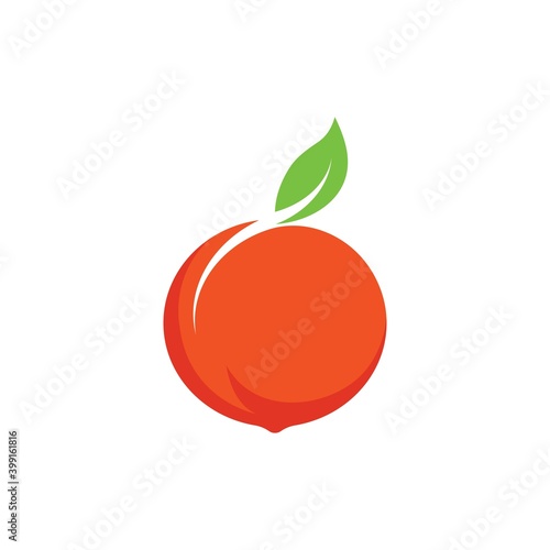 peach fruit icon vector illustrtion design
