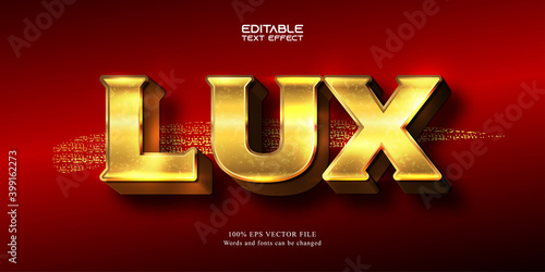 Lux text, shiny golden style editable text effect
