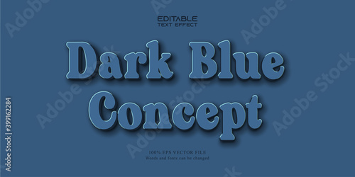 Dark Blue text, neumorphism style editable text effect