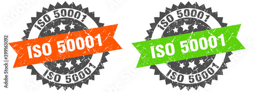 iso 50001 band sign. iso 50001 grunge stamp set