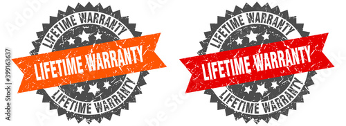 lifetime warranty band sign. lifetime warranty grunge stamp set
