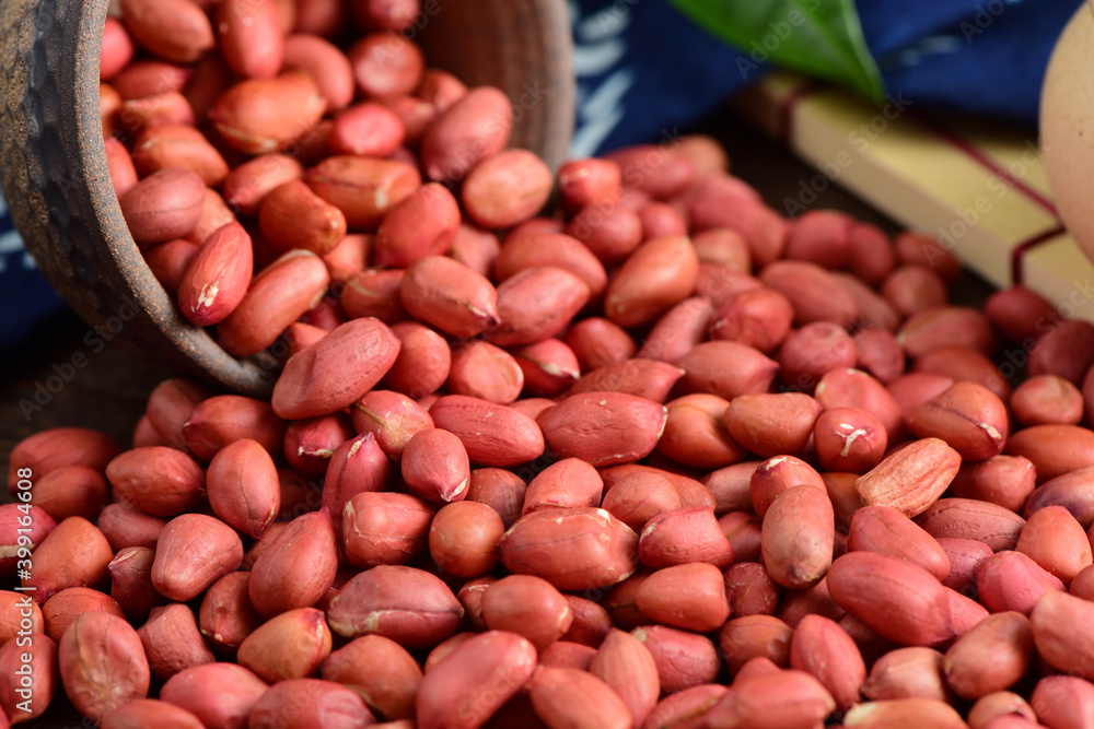 Peanuts on the background of retro Chinese style Peanuts on the background of retro Chinese style