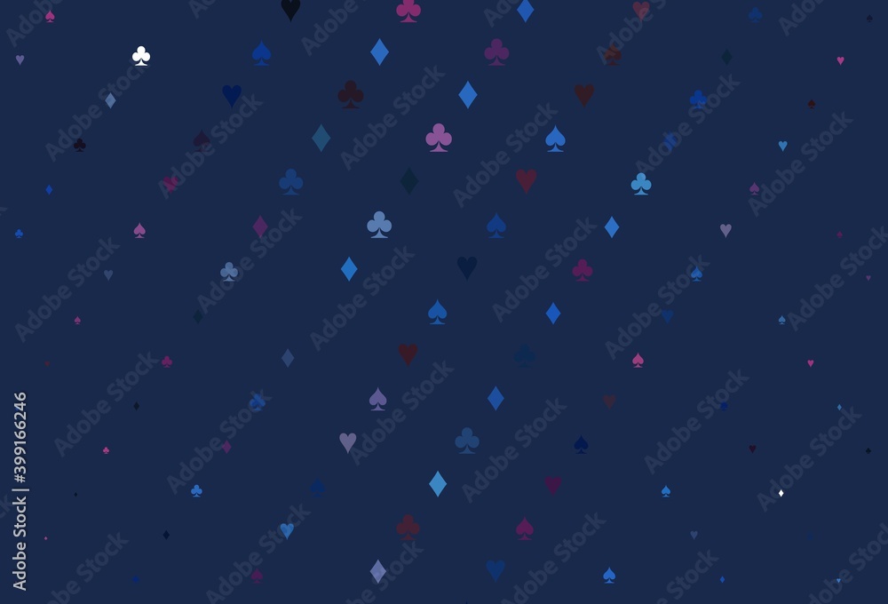 Light Pink, Blue vector template with poker symbols. Light Pink, Blue vector template with poker symbols.