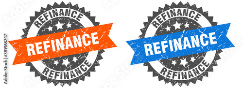 refinance band sign. refinance grunge stamp set