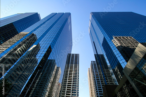 View of Calgary's downtown with skyscrapers in different angles. A study groups tied the city for 5th best city to live in.  © Thomas Sztanek