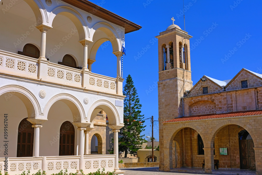 ancient Greek architecture in Cyprus church and hotel