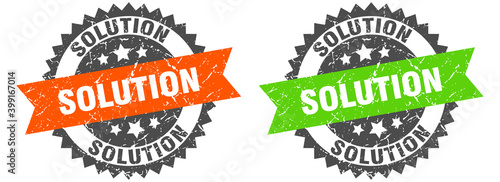 solution band sign. solution grunge stamp set