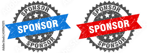 sponsor band sign. sponsor grunge stamp set