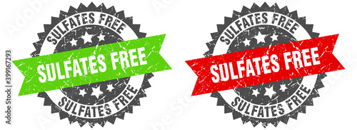 sulfates free band sign. sulfates free grunge stamp set