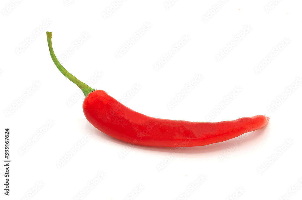 red hot chilli pepper on white background , isolated