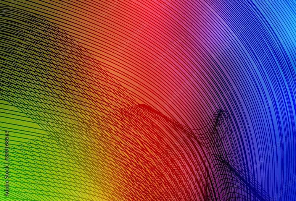 Obraz premium Light Multicolor vector pattern with wry lines.