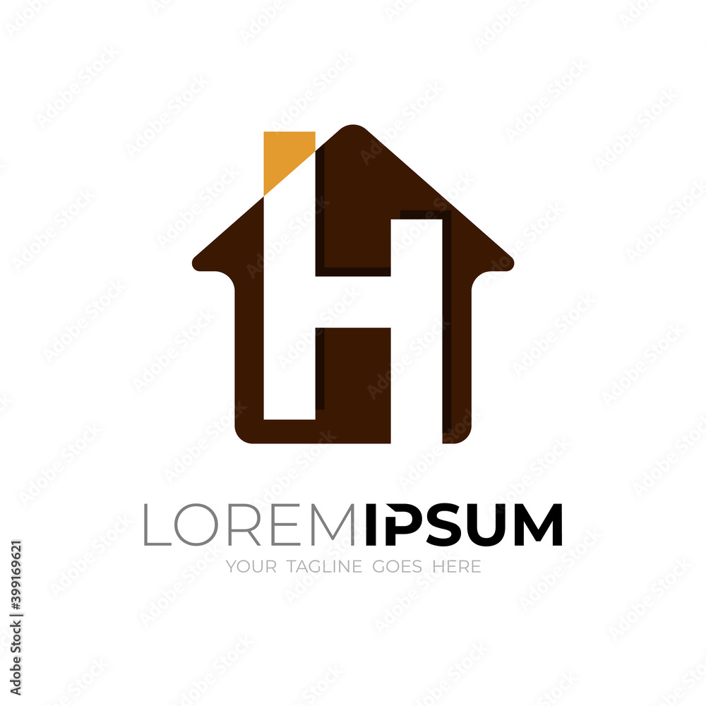 Letter H logo and house design combination, Building icons Letter H logo and house design combination, Building icons