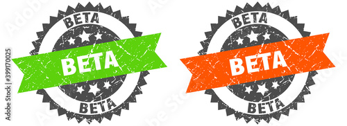 beta band sign. beta grunge stamp set