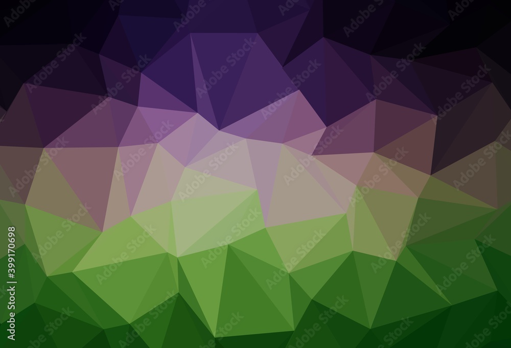 Fototapeta premium Dark Pink, Green vector polygonal background.
