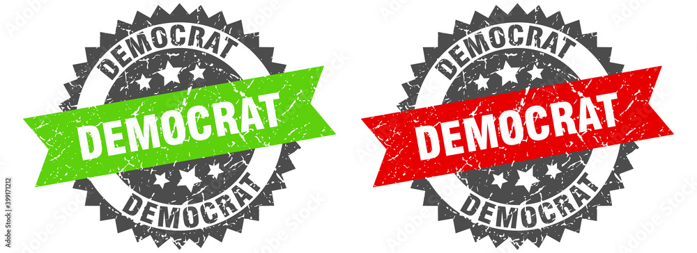 Obraz premium democrat band sign. democrat grunge stamp set
