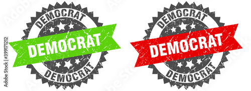 democrat band sign. democrat grunge stamp set