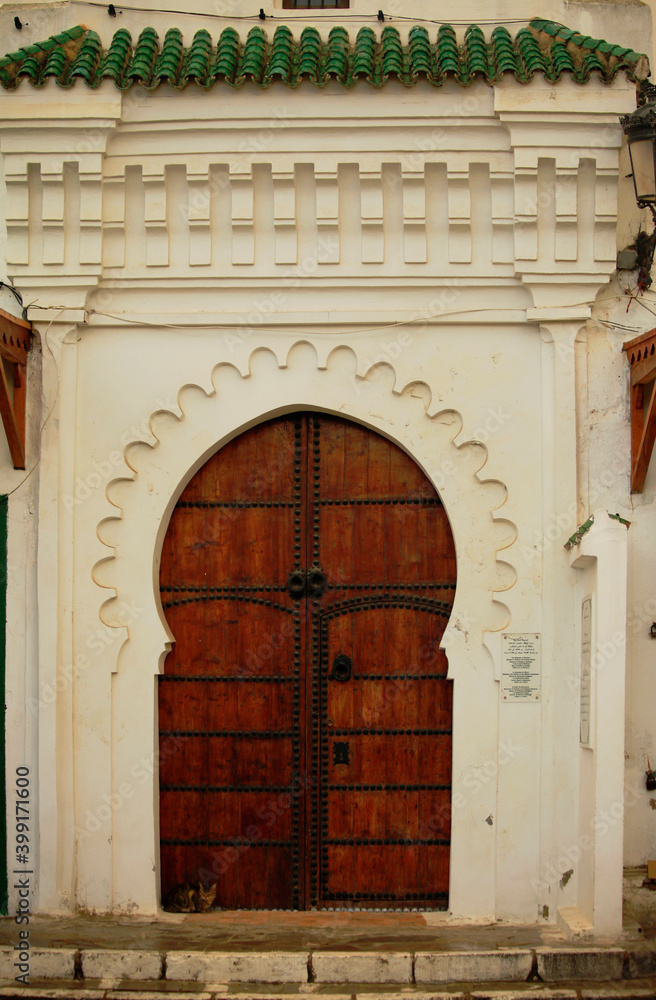 Traditional Arabic  gate  in Tetouan city old medina : UNESCO world heritage site 