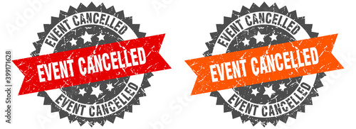 event cancelled band sign. event cancelled grunge stamp set