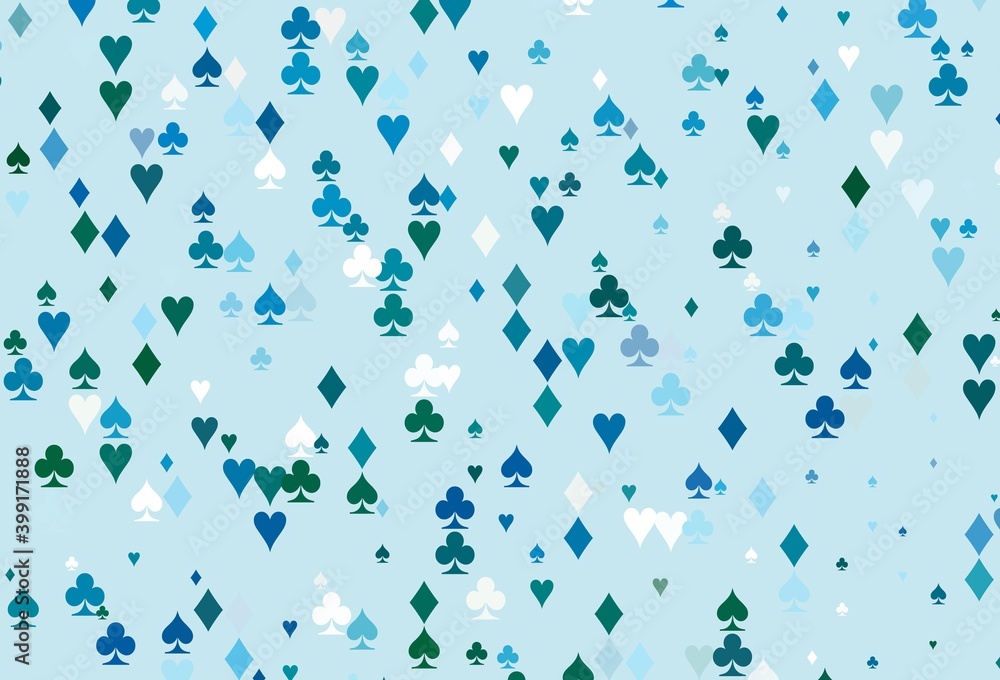 Light Blue, Green vector layout with elements of cards. Light Blue, Green vector layout with elements of cards.
