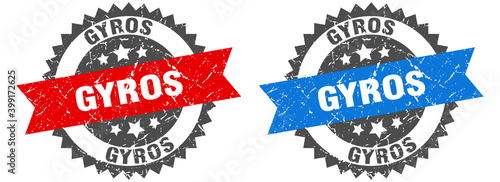 gyros band sign. gyros grunge stamp set