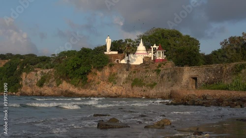 The view of the old Buddhist temple Gokanna Rajamaha Viharaya. Trincomalee, Sri Lanka photo