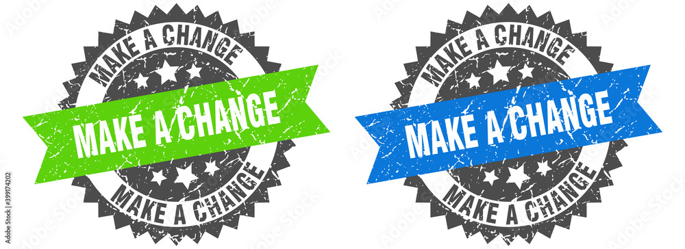 Obraz premium make a change band sign. make a change grunge stamp set