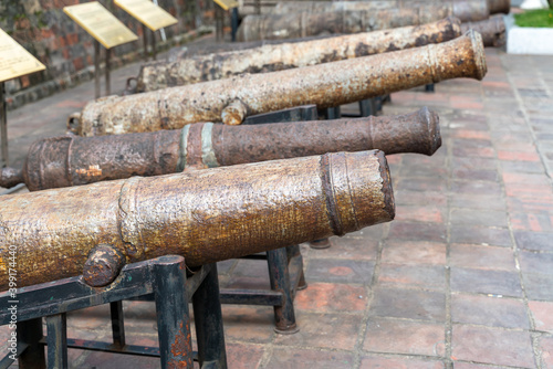 Old cannons at Vietnam Military Musium in Hanoi