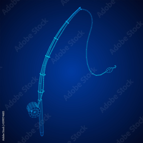 Fishing rod with line sinker and hook