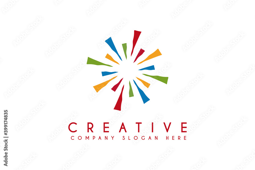 Sun light rays logo design vector illustration. Sun business logos ...