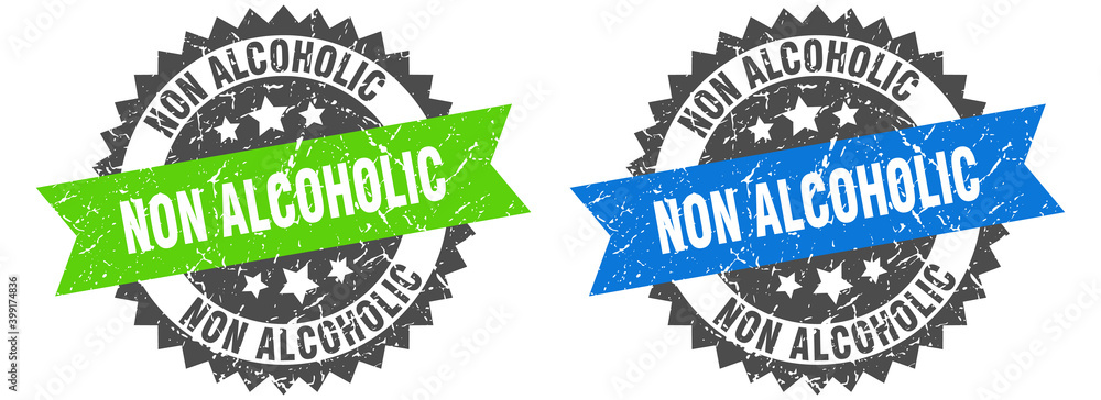 Obraz premium non alcoholic band sign. non alcoholic grunge stamp set