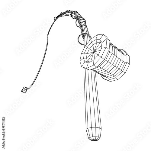 Fishing rod with line sinker and hook