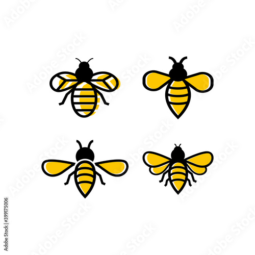 Bee icon design template vector isolated illustration © haris