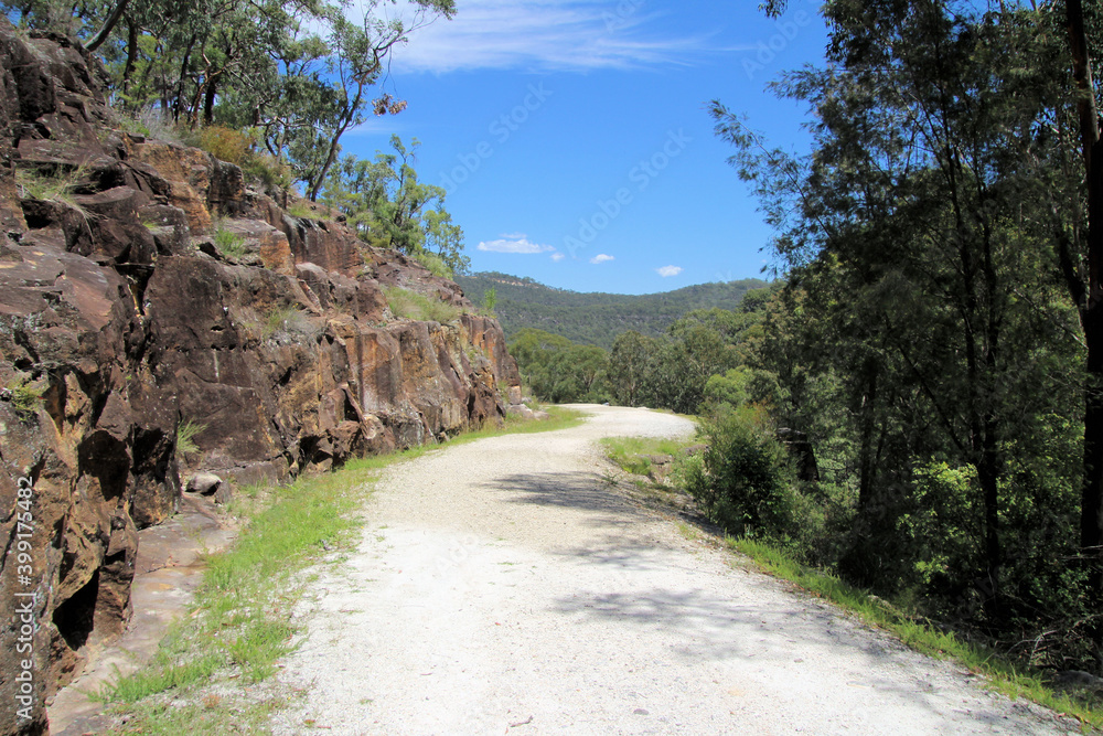 The Convict Trail Great North Road Historical Site at Wisemans Ferry New South Wales, Australia. The remains of a convict built road linking Sydney to Newcastle