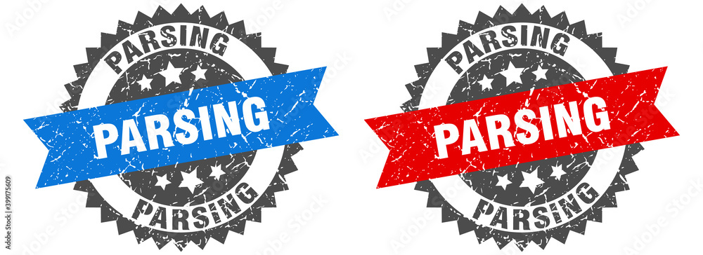 Fototapeta premium parsing band sign. parsing grunge stamp set