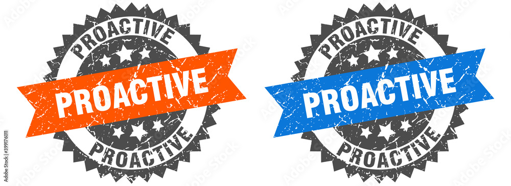 Obraz premium proactive band sign. proactive grunge stamp set