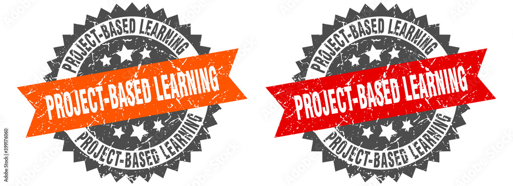 Obraz premium project-based learning band sign. project-based learning grunge stamp set