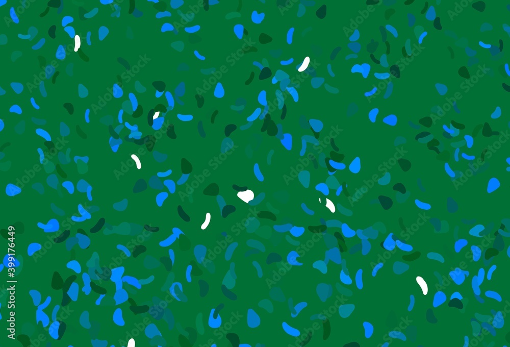 Light Blue, Green vector pattern with chaotic shapes.